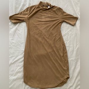 Beige suede dress